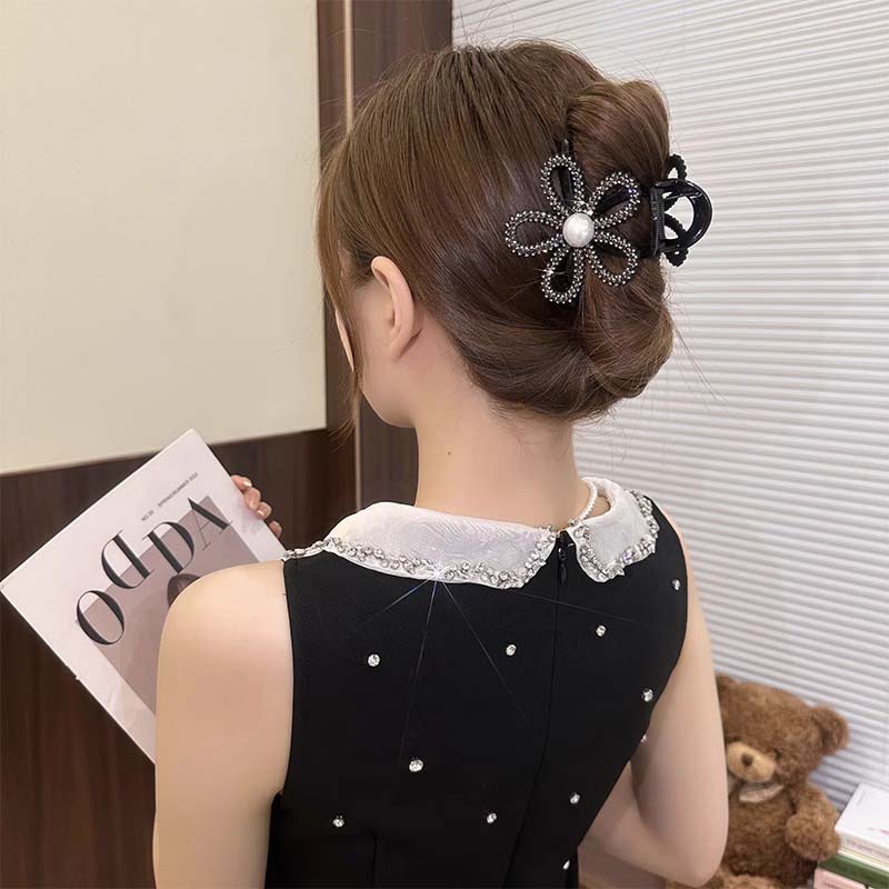 New Rhinestones Hollow Flower Hair Claw For Women Girls Fashion Elegant Hair Ornament Hair Clips Headband Hair Accessories