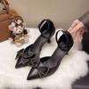 Fashion and comfortable temperament bow single shoes 2025 spring and summer new fairy style versatile pointed heel single shoes women
