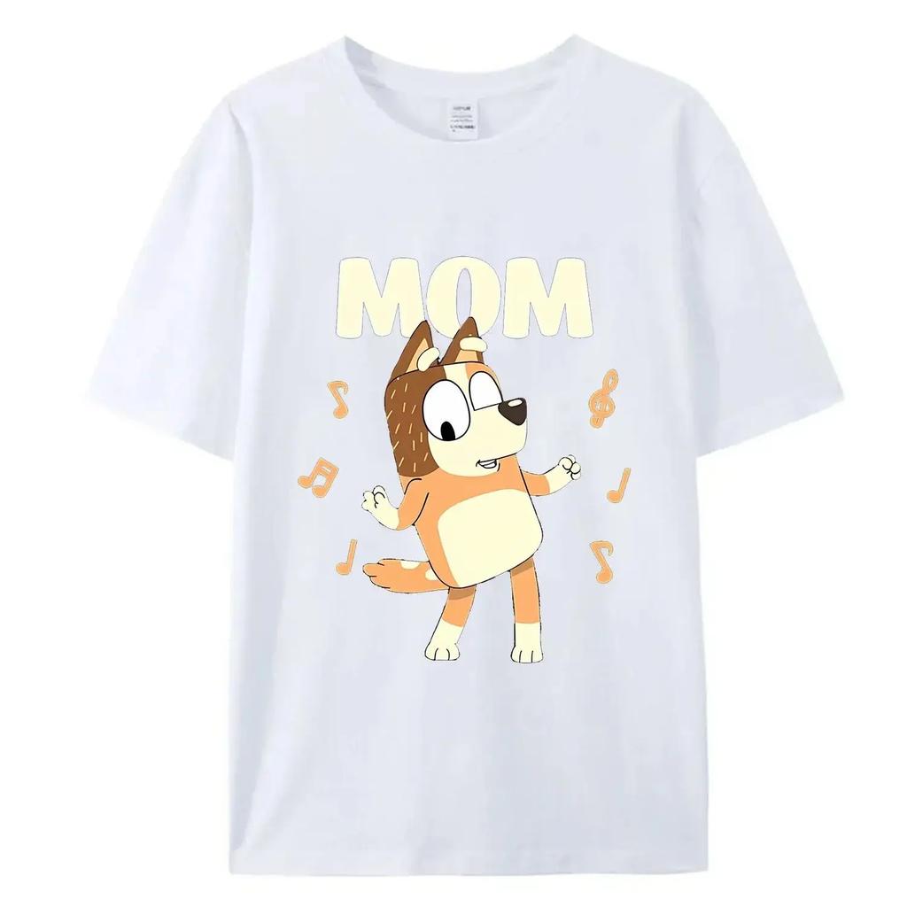 Mama und Papa Damen Herren T-Shirt Neu Süßes Oberteil Sommer Familien Set Animation Schwarzweiß T-Shirt Familienkleidung Geschenk