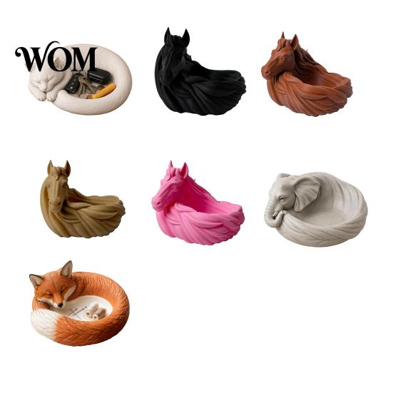 Durable Storage Tray Catchall Bowl, Horse Elephant Fox Cat Shape Tray, Scratch-Proof Large Capacity Organizer, for Keys Headphones Lipstick Key Holder