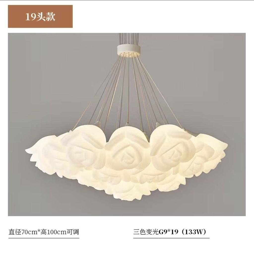 Rose Pendant Light Luxurious Romantic Warm French Cream Style Living Room Light Creative Art Designer Bedroom Dining Room Light