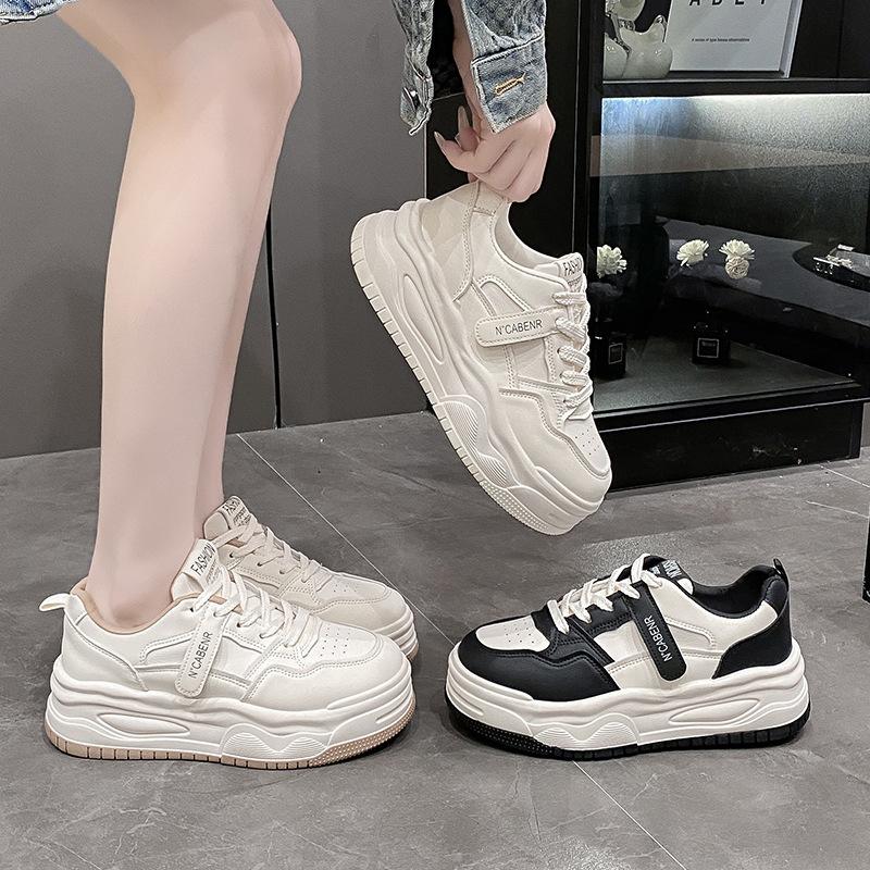 Platform White Shoes Women's 2025 Spring New Black and White Panda Shoes Versatile Casual Shoes Small Board Shoes Sports Shoes