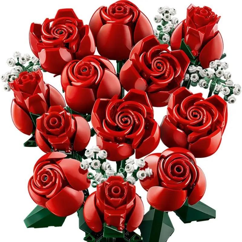 Set di costruzioni con fiori, decorazione per la festa della mamma, collezione botanica, ottimo regalo per compleanno, anniversario o festa della mamma