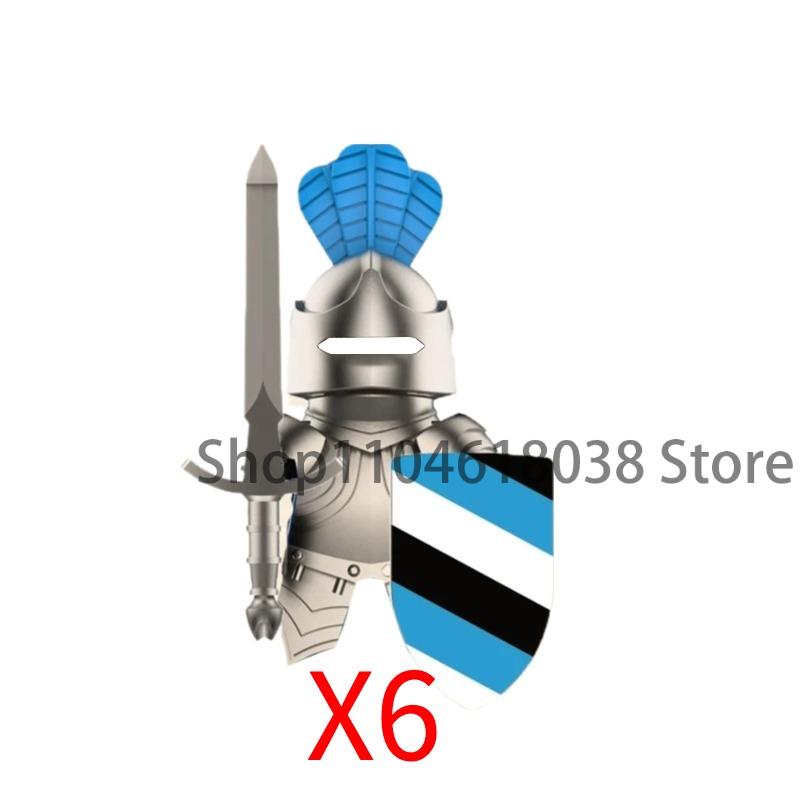 Medieval Castle Soldier Action Figures Building Block Empire Templars Lancer Warrior Militia Helmet Shield Sword Bow Toy Gifts