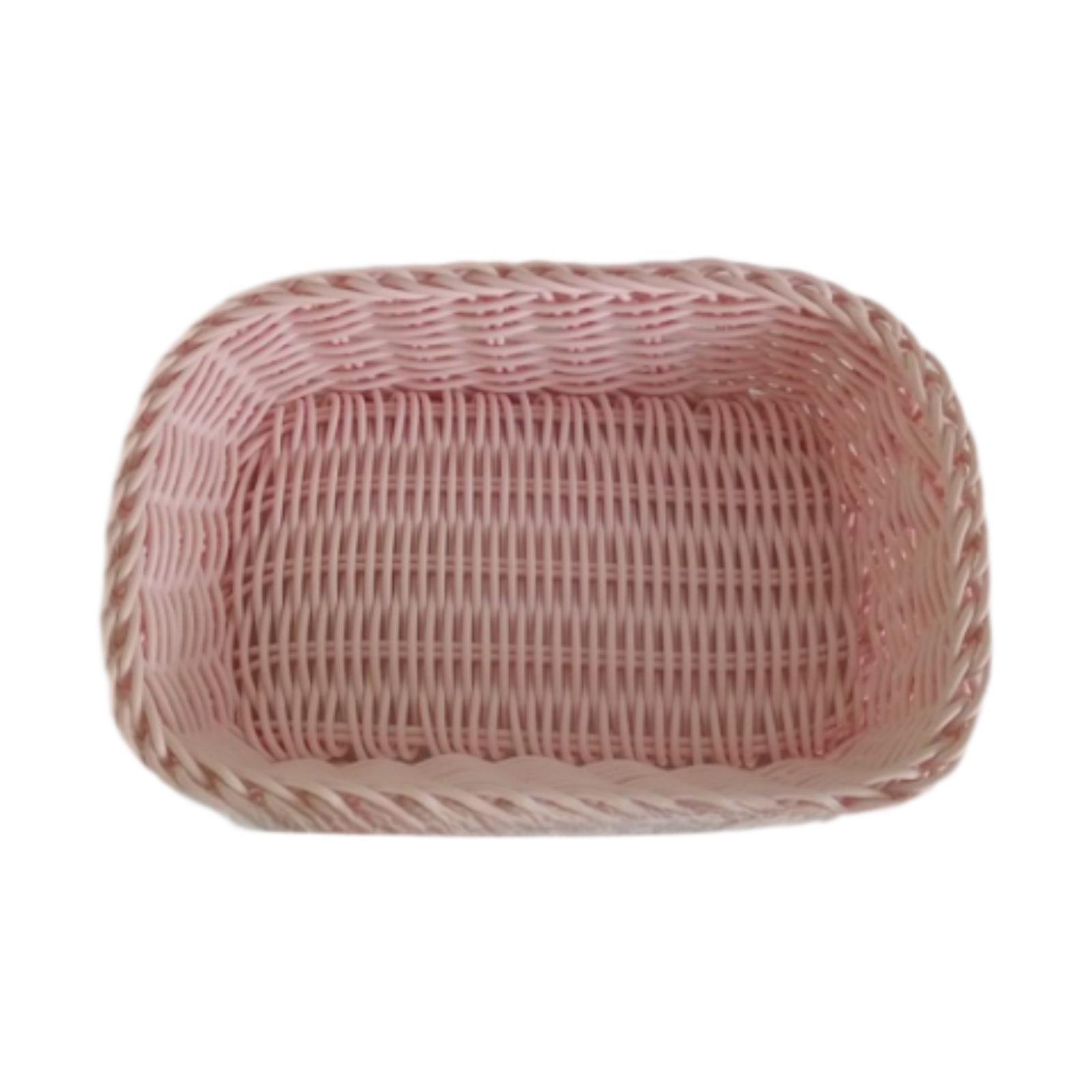 Farmhouse Style Woven Basket Hand Organizer PP Plastic Storage Bowl for Laundry Living Room Decor