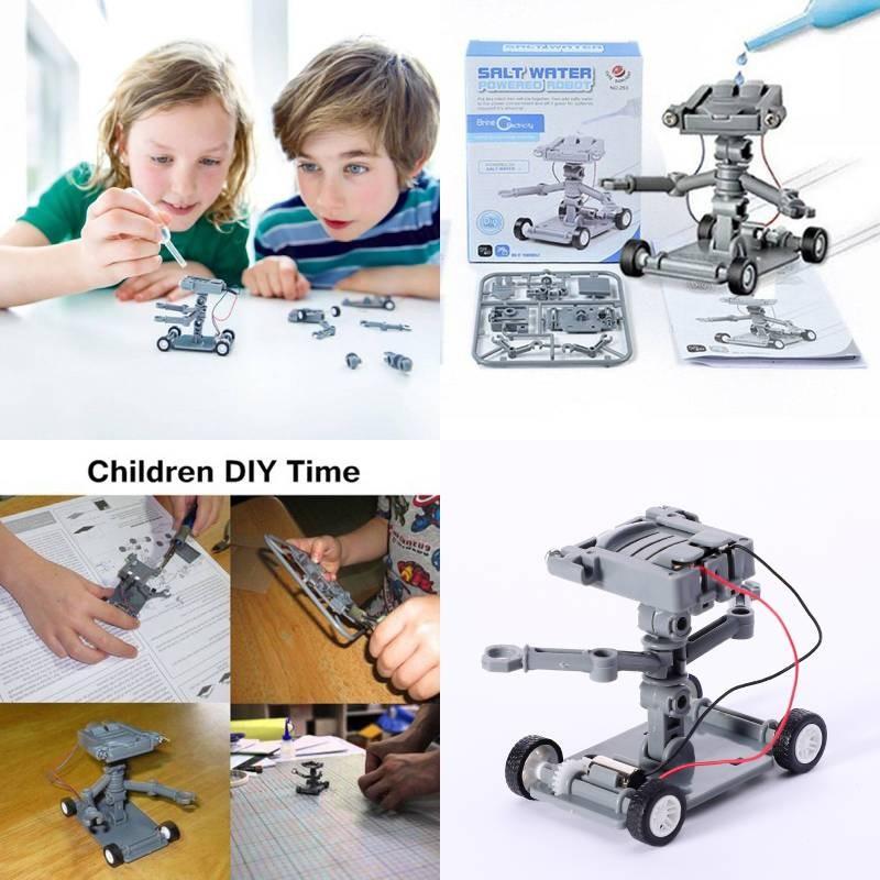 Water Powered Salt Science Toy Assembly Kids Educational Exploration Invention
