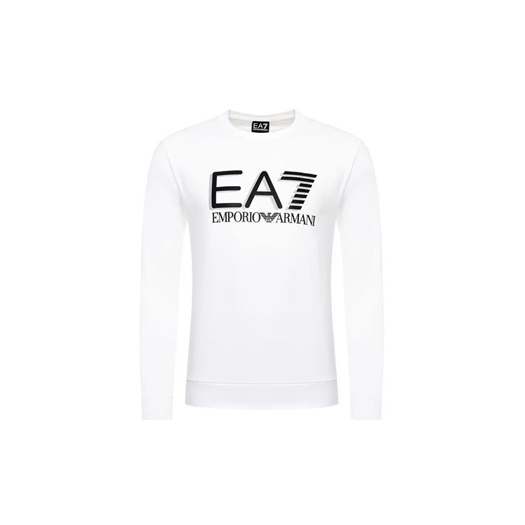 Emporio Armani Logo Letter Print Pullover Long Sleeve Sweatshirt Men sweatshirt White 3HPM60-PJ05Z-1100