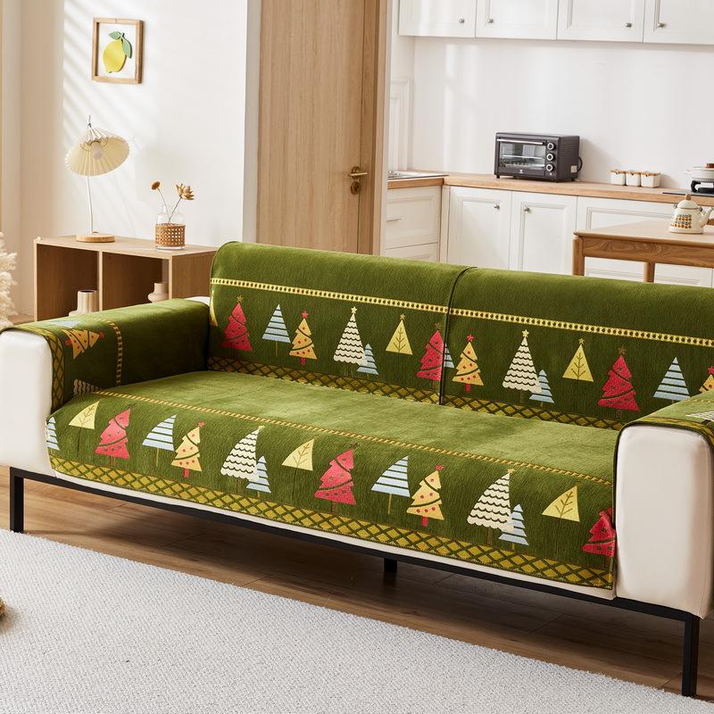 New Sofa Cushion Autumn And Winter Thickened Christmas All-Inclusive Universal Chenille Non-Slip Sofa Cover Dust Cover
