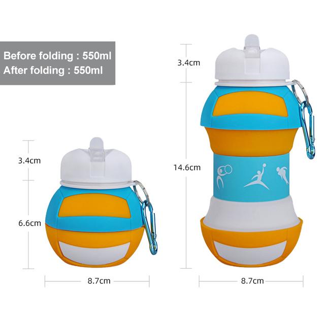 Outdoor Sport Silikon Faltbar Kreativ Tragbar Fallfest Auslaufsicher Fußball Basketball Ball Kinder Schüler Wasserflasche Becher