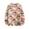 Women's Fashion Casual Long Sleeve Christmas Printed Round Neck Knitted Top