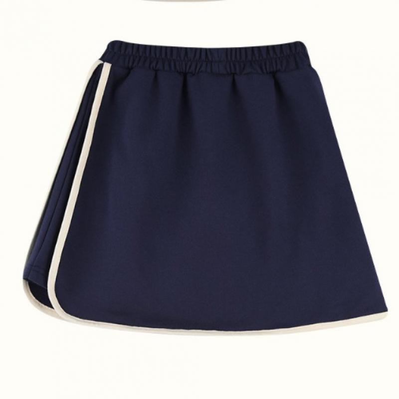  Olivan  Simple Logo Wrap Skirt Pants  Navy 