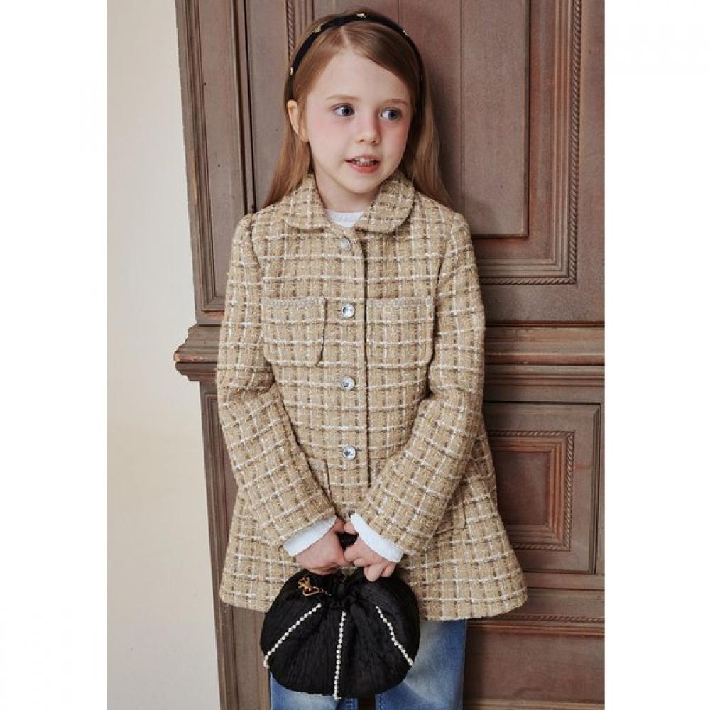 The Coffee Bean Tea Leaf Beige Tweed Coat Jacket Ba12ct03bg Beige/155