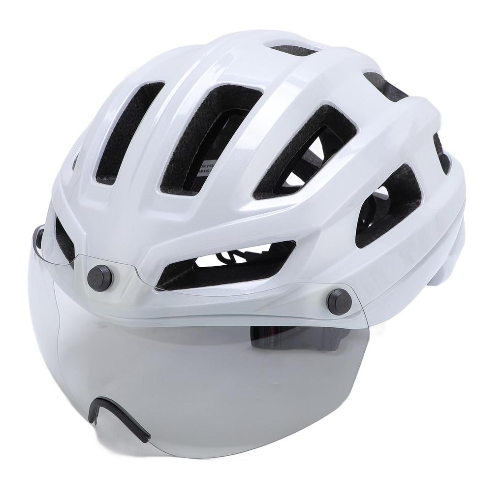 Bike Helmet with Magnetic Photochromic Goggles PC EPS Windproof Impact Proof Lightweight Breathable Cycling Helmet for