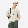 Li Ning Sports Lifestyle Series Solid Color Logo Round Neck Comfortable Breathable Fleece Warm Sweatshirt Unisex Sweatshirt Oatmeal-Gray AWDU981-10