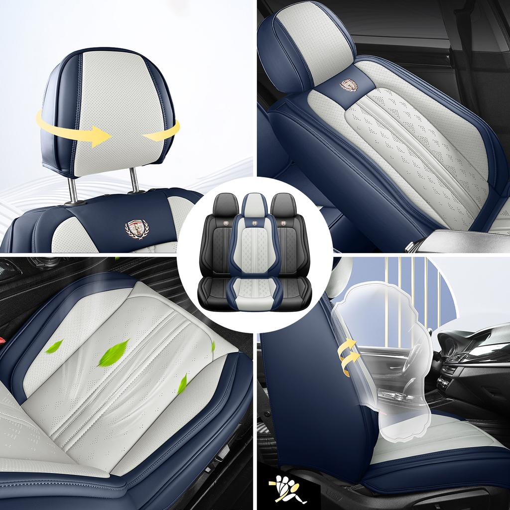 Car Seat Covers Full Set PU Leather,Fit For Mazda 3, 6, CX-5, CX-3, CX-9, CX-30, CX-50, CX-70,Car Seat Protector Front Back Seat