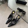 2025 spring and autumn new fashion versatile patent leather stilettos work shoes temperament bag head sandals back strap