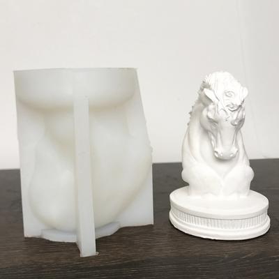 Hästhuvud Skulptur Silikonform Ej klibbig Återanvändbar 3D Hästhuvud Ljus Gips Konst Hartstillverkning DIY Tvål Aroma Ljusform Hantverkstillbehör