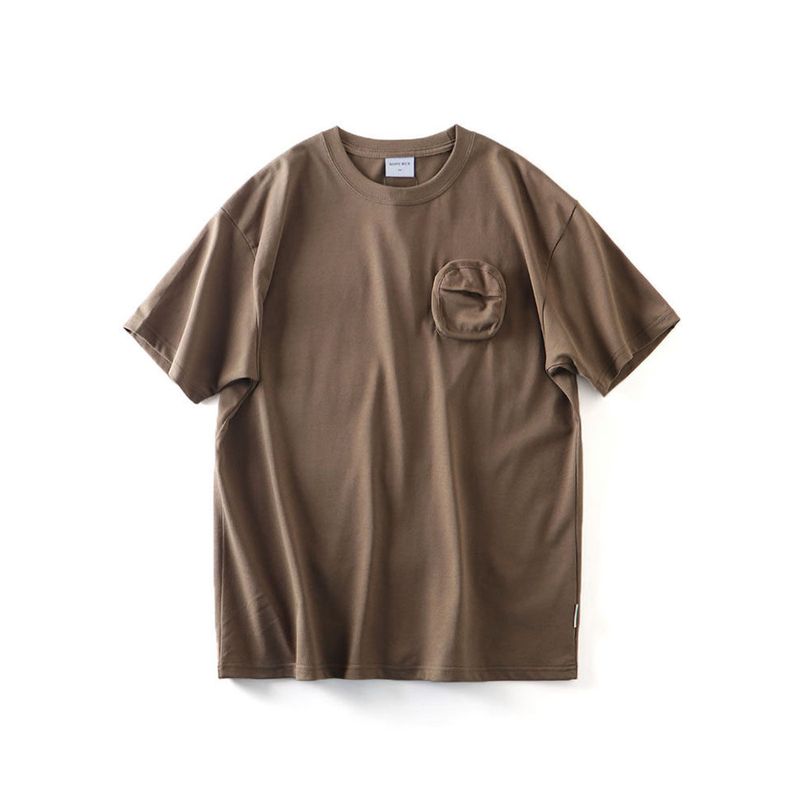 American Workwear Three-Dimensional Pocket Pure Cotton Short Sleeve T-Shirt Men's 2024 New Arrival Trendy Base Shirt Export Cotton T-shirt