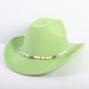 Popular European and American Fashion OL Style One-word Cowboy Hat Men's and Women's High-end Top Hat Jazz Hat Felt Hat