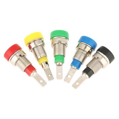 5 Pcs 2 Mm Banana Copper High Temperature Resist Banana Jack Mixed Color with Binding Nut Panel Mount Test Equipment