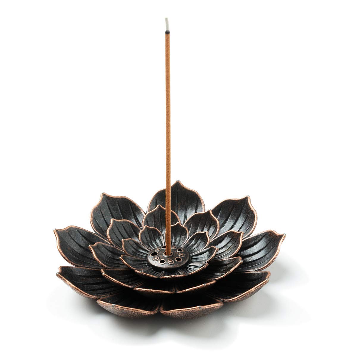 GARMOLY Incense Burner, Incense Holder for Sticks, Brass Lotus Incense Stick Holder and Detachable Ash Catcher (as the picture,Standard)