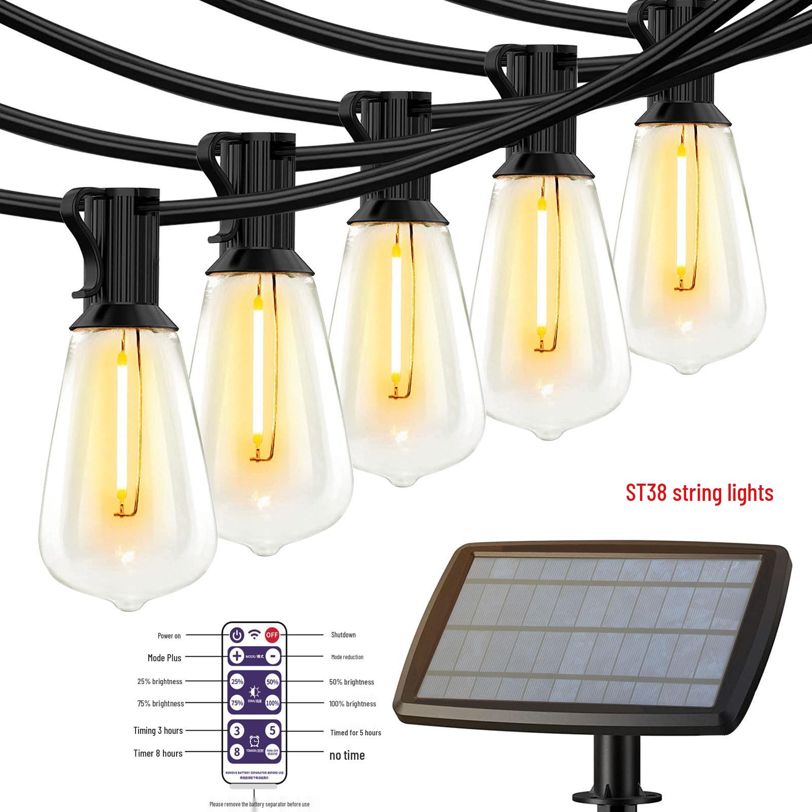 

Уличные солнечные светодиодные гирлянды ST38 - Декор для двора и праздников 5W without USB, 50 plastic bulbs теплый белый