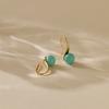 Gold Plated Matte Red Bead Drop Hook Earrings