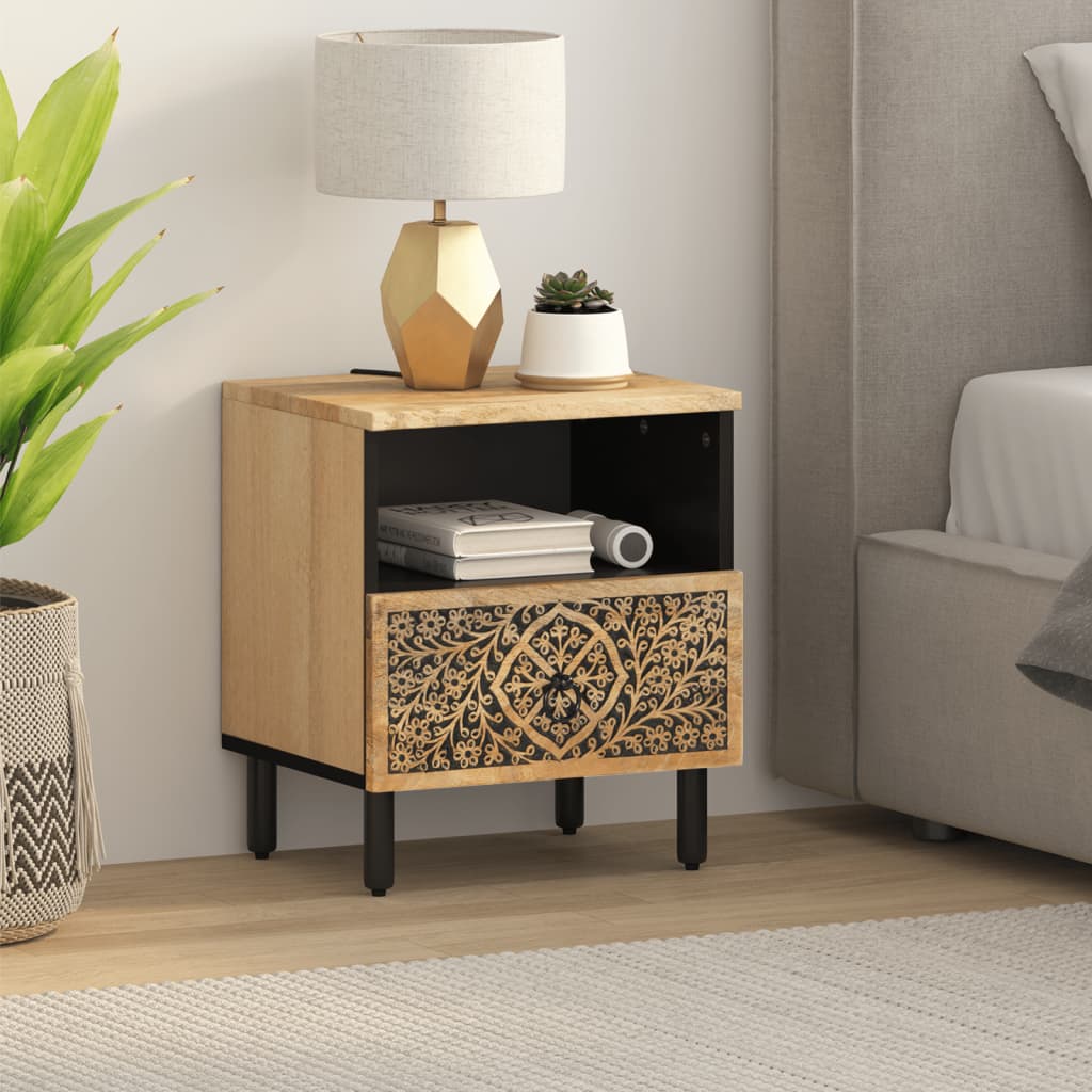 Nightstand 40 x 33 x 46 cm Solid Mango Wood