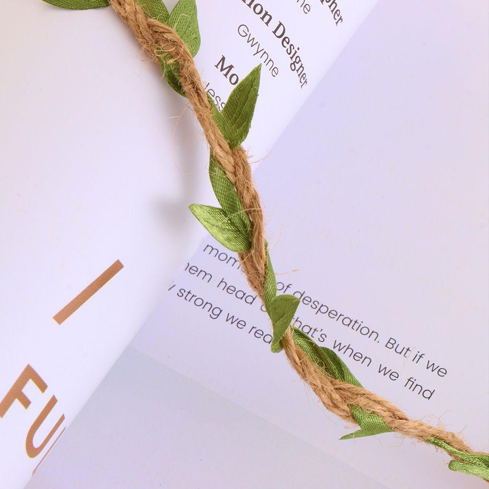 5/10m Home Vintage Artificial Leaf Jute Twine Burlap Rope Natural Hessian Craft Ribbon Wedding Decal Christmas Party DIY Decor