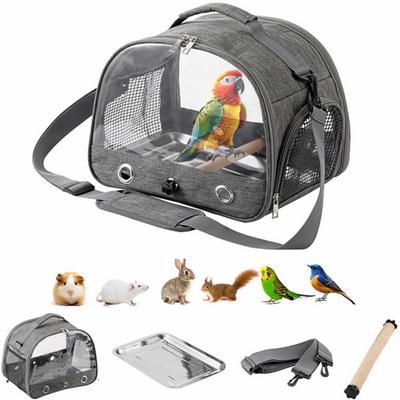 [SYZHXHKL] Bird Carrier Bag with Perch, Walking Cage, Handbag/Shoulder Bag, Pet Outing, with Handle, Breathable, Transparent, Spacious, Parrot Carrier