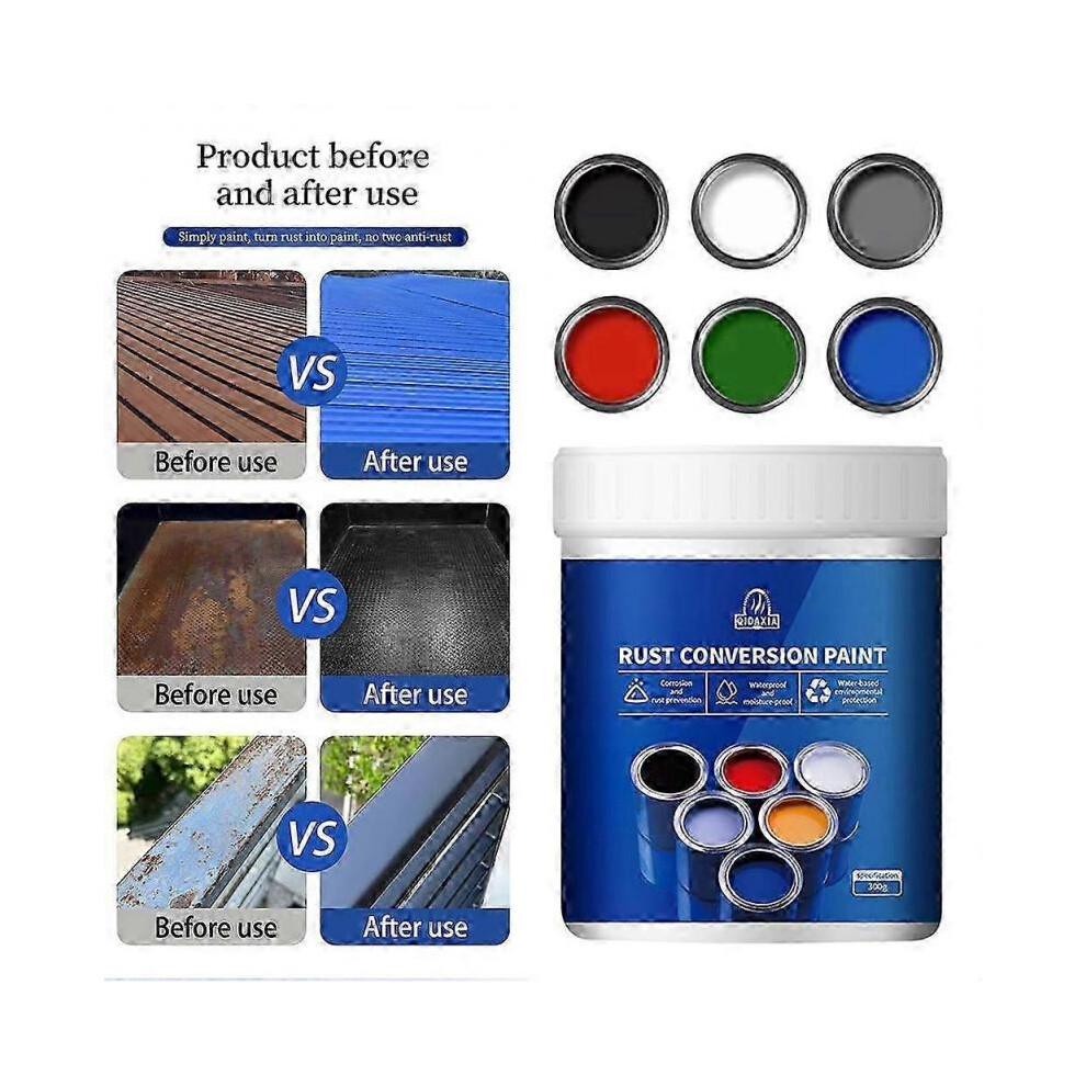 (Grey,500g)Weatherproof Rust Converter Paint For Metal, Rust Conversion Paint, Waterbased Industrial Antirust Painting