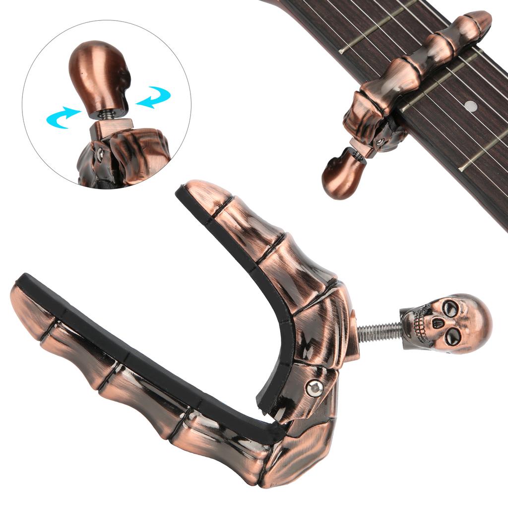 Skull Guitar Capo Adjustable Tightness Accessories Parts for Folk Acoustic Guitar Ukulele