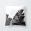 Black and White Tropical Plant Leaf Print Pattern Cushion Cover Home Living Room Sofa Decorative Pillow Pillow Cover 45x45cm