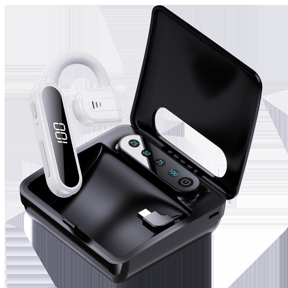New Air Conduction Bluetooth Earphone Single Ear Rotation with Charging Compartment Without Ear Hanging Ear External Sound Large Power