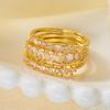 4Pcs/Set Simple Brass Inlaid Round Oval Square CZ Zircon Rings Set For Women Men Trendy Geometric Stackable Finger Ring Jewelry