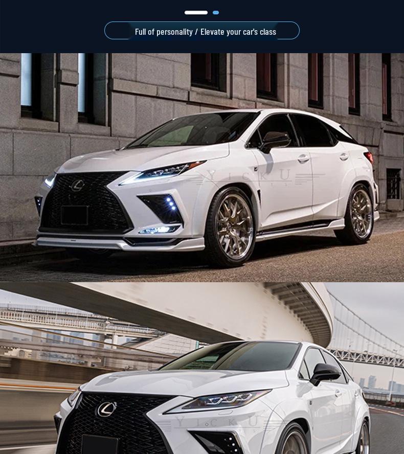 20-22 Lexus RX300 Carbon Fiber Body Kit: Front Lip, Fog Light Covers, Rear Lip, Fender Flares, Side Skirts