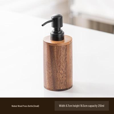 Walnut Wood Style Hotel Liquid Dispenser Bottle