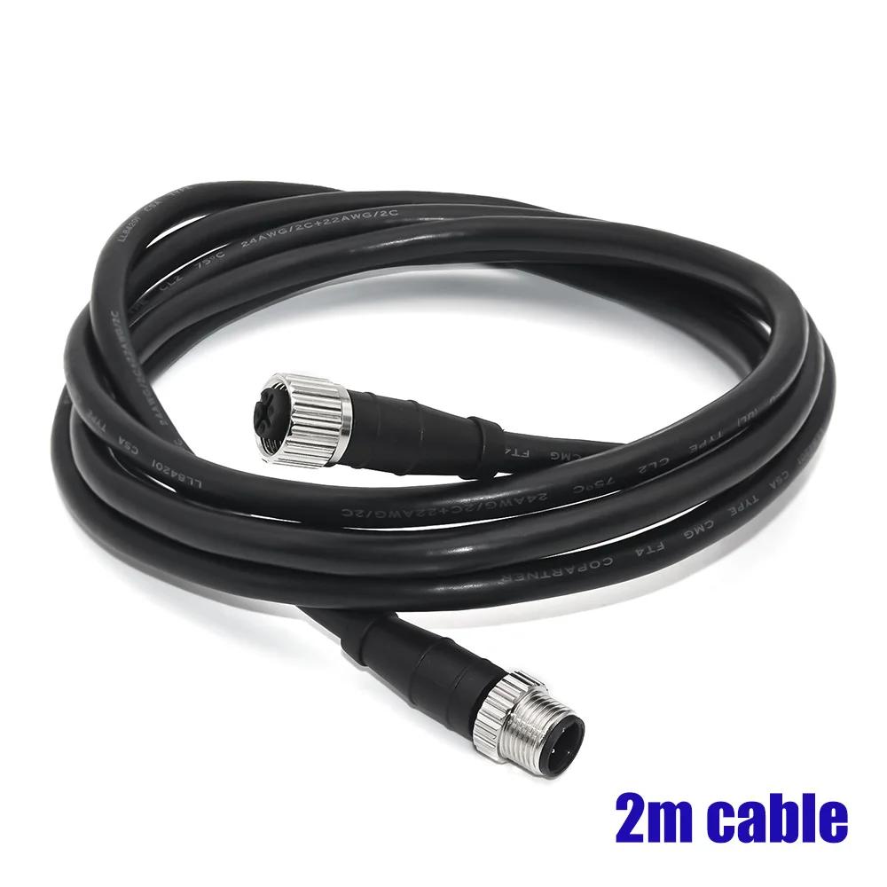 M12-5 Core Female Straight Head To Male Straight Head Wire with A Metal Casing of 0.5~4 Metres Long Double Ended Wire NMEA2000