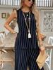 New Spring/Summer Two-Piece Set Striped Tank Top Wide Leg Pants Fashion Outfit