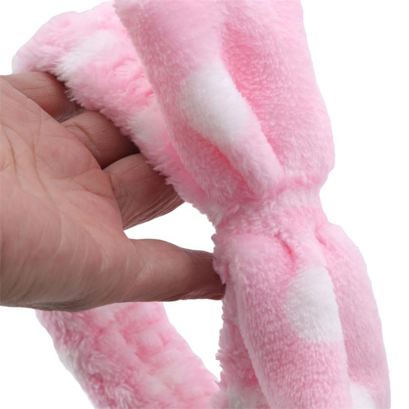 Fashion Girls Bowknot Hair Band Bath Face Headband Makeup Shower Elastic Band