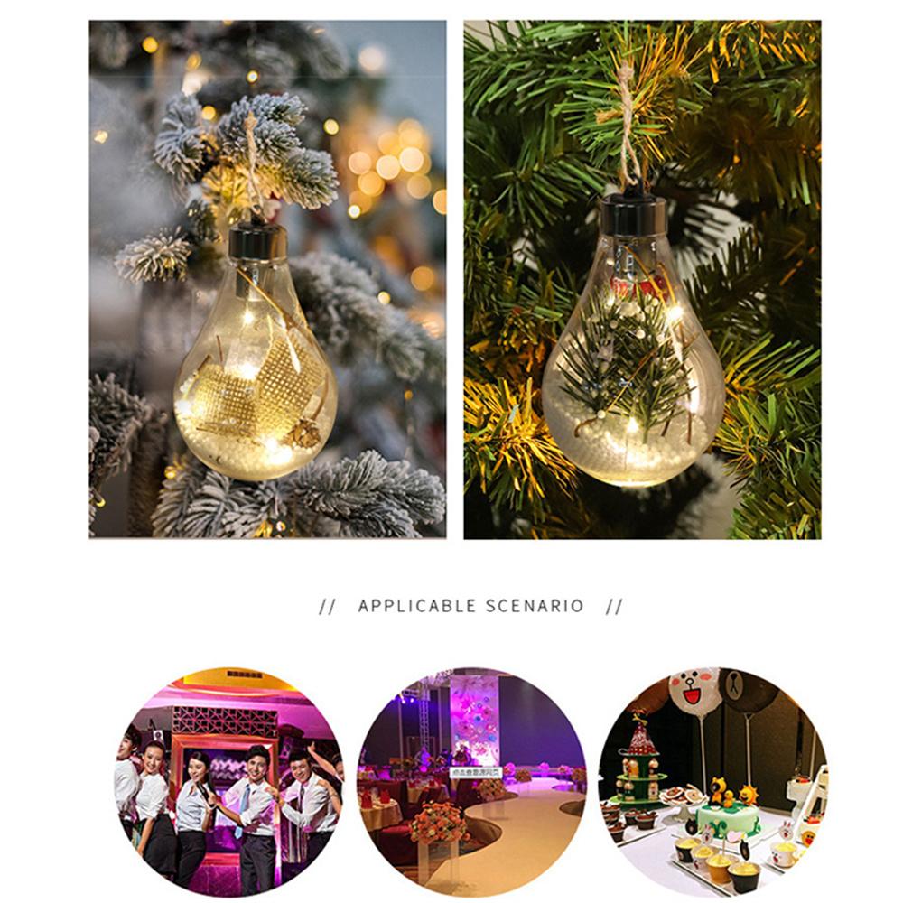 5Pcs Creative Light Lamp Bulbs Transparent Plastic Led Christmas Ball Decoration