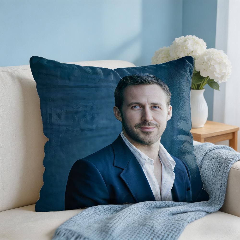 RRyan Gosling Face Cushion Cover Square Pillow Bedroom Sofa Leisure Comfort Living Room Home Decoration X
