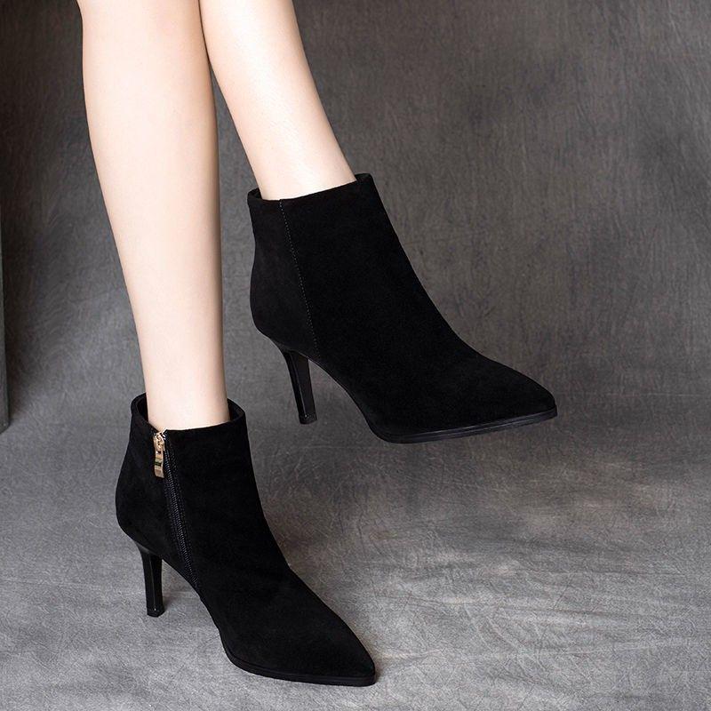 

Women s Spring & Autumn Suede Ankle Boots - 2025 Collection: Pointed Toe, Low to Mid Heel 40