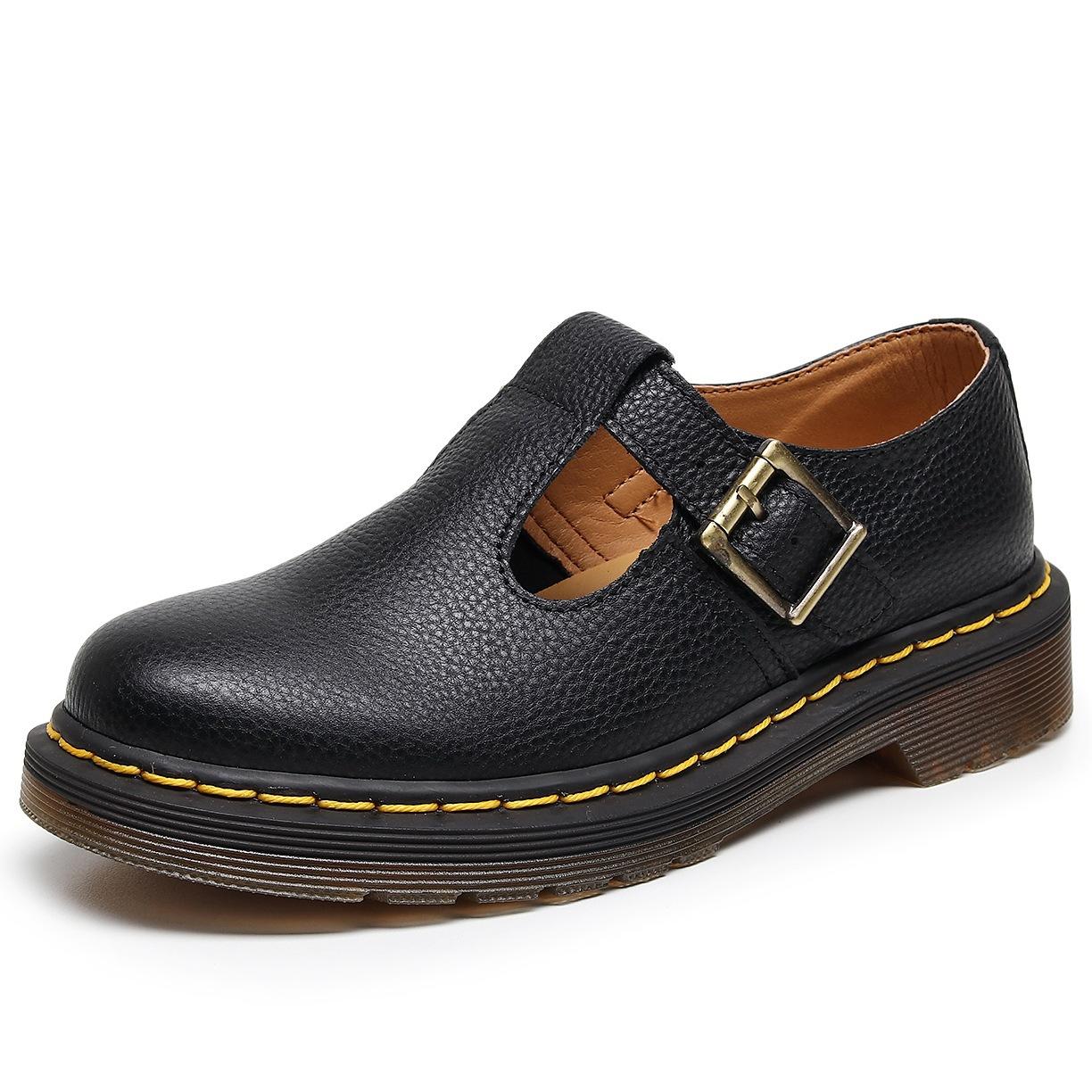 

Новые туфли Мэри Джейн на Т-образном ремешке из натуральной кожи, низкие, маленькие кожаные туфли, женские, с рисунком личи, из первого слоя, студенческие, повседневные 35