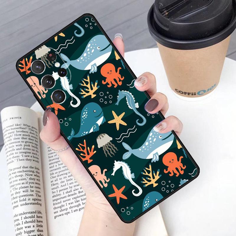 Baby Whale Phone Case Cover For Samsung Galaxy S24 S25 Ultra S21 S22 Ultra S10E Note 10 Plus Note 20 FE S23