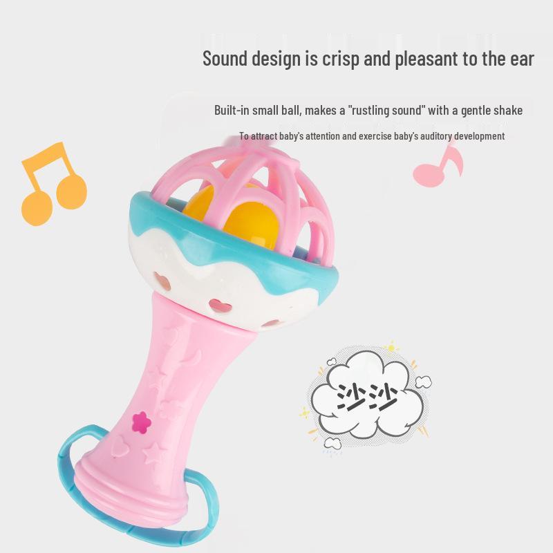 Soft Teething Rattle Stick: Baby Grip & Roll Dumbbell Ball for Crawling and Education (0-1 Year)