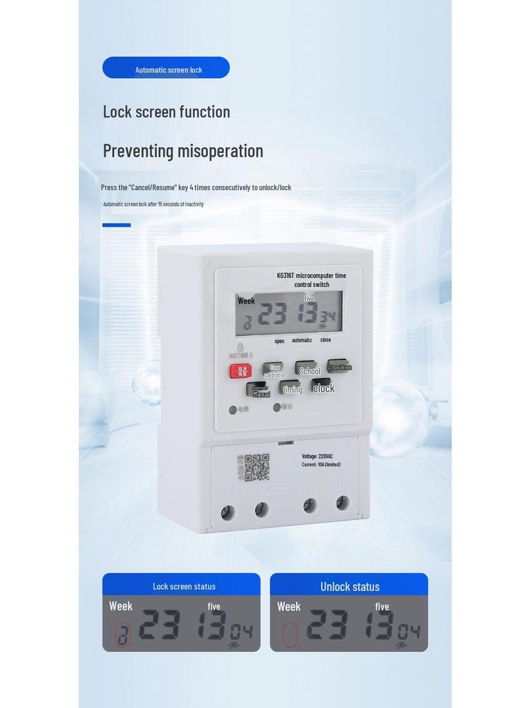 220V Microcomputer Time Switch 63AKG316TG Timer for Street Light Control