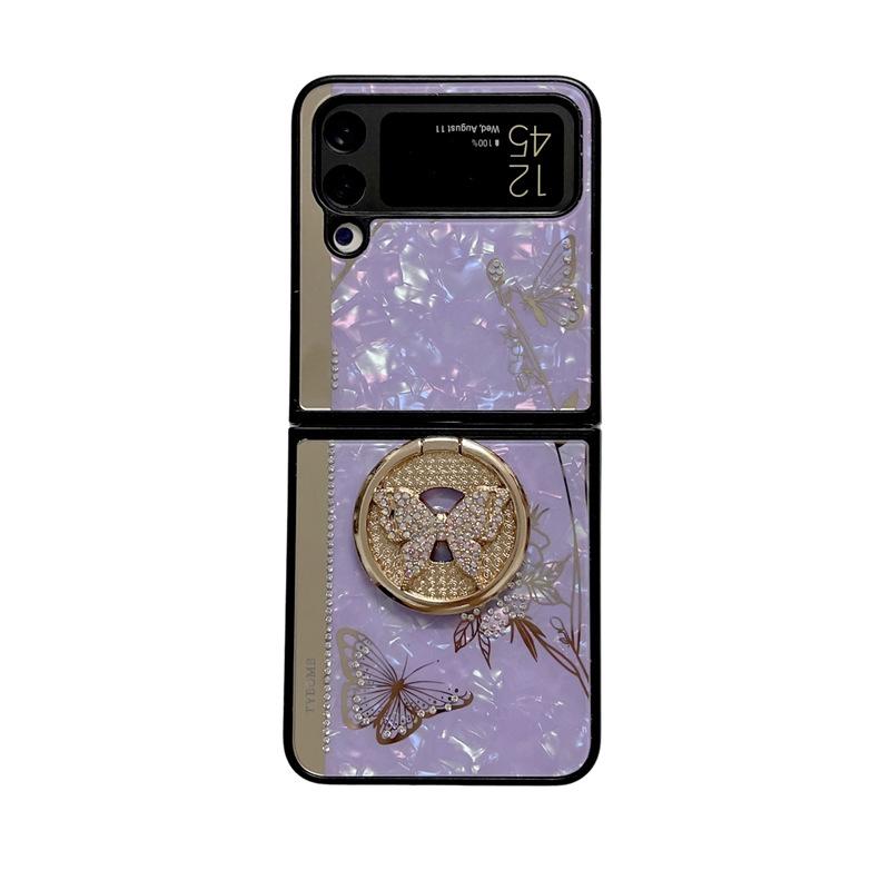Applicable Samsung Filp7 Shell Butterfly Huawei mateX5 Rhinestone Holder FindN3 Mobile Phone Case P50 Folding