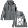 2025 Anime Printed Zipper Hoodie Black Stone Zipper Jacket Men's and Women's Manga Casual Long Sleeve Zipper Sweatshirt Street Wear