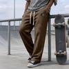 Pantaloni da Uomo in Velluto a Coste, Vestibilità Larga, Gamba Dritta, con Drappeggio, Pantaloni Sportivi Casual per l'Uso Quotidiano